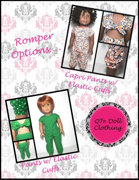 QTπ Doll Clothing 18 Inch Modern Tie Back Romper and Dress 18" Doll Clothes Pixie Faire