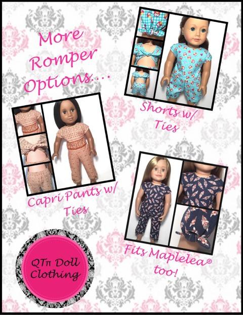 QTπ Doll Clothing 18 Inch Modern Tie Back Romper and Dress 18" Doll Clothes Pixie Faire