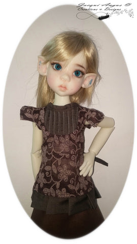 Jacqui Angus Creations & Designs BJD Tea Time Blouse Pattern for MSD Ball Jointed Dolls Pixie Faire