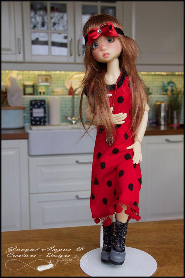 Jacqui Angus Creations & Designs BJD Teardrop Dress and Headband Pattern for MSD Ball Jointed Dolls Pixie Faire