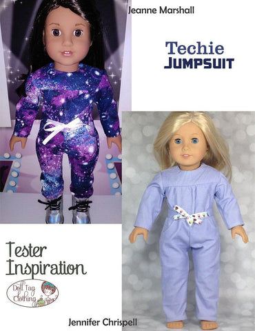 Doll Tag Clothing 18 Inch Modern Techie Jumpsuit 18" Doll Clothes Pattern Pixie Faire