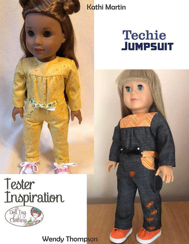 Doll Tag Clothing 18 Inch Modern Techie Jumpsuit 18" Doll Clothes Pattern Pixie Faire