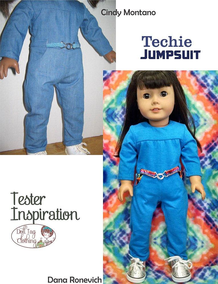 Doll Tag Clothing 18 Inch Modern Techie Jumpsuit 18" Doll Clothes Pattern Pixie Faire