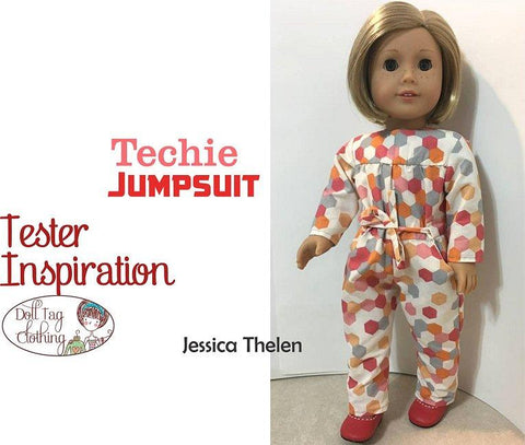 Doll Tag Clothing 18 Inch Modern Techie Jumpsuit 18" Doll Clothes Pattern Pixie Faire