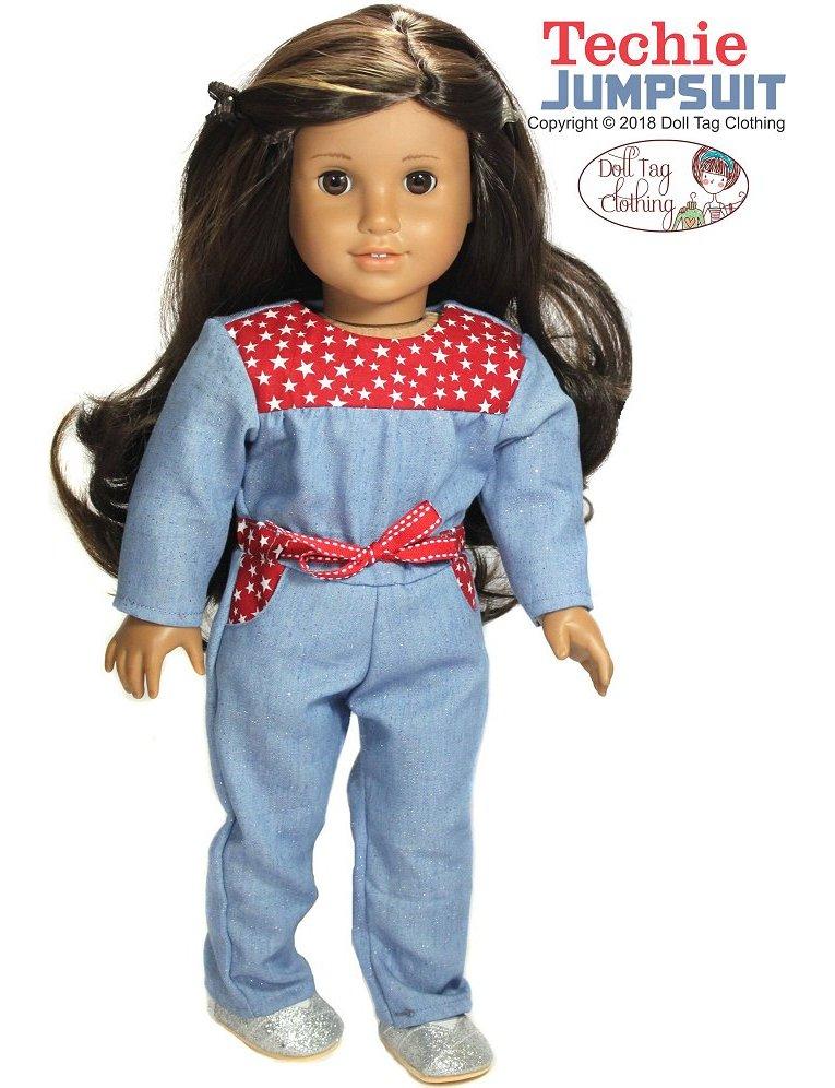 Doll Tag Clothing 18 Inch Modern Techie Jumpsuit 18" Doll Clothes Pattern Pixie Faire