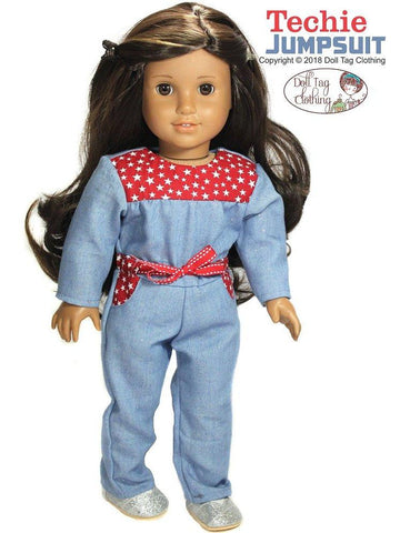 Doll Tag Clothing 18 Inch Modern Techie Jumpsuit 18" Doll Clothes Pattern Pixie Faire