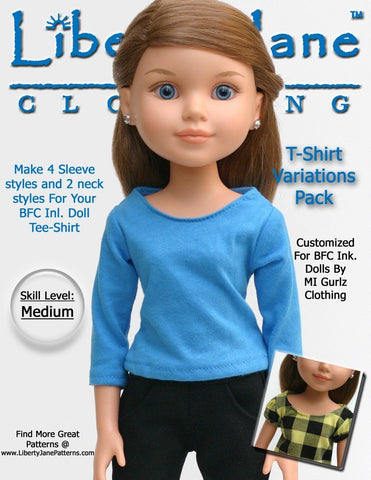 Liberty Jane BFC Ink T-Shirt Variations Pattern For BFC Ink Dolls Pixie Faire