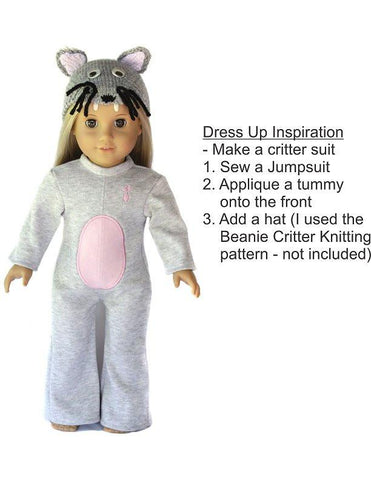 Doll Tag Clothing 18 Inch Modern The Jumpsuit 18" Doll Clothes Pattern Pixie Faire