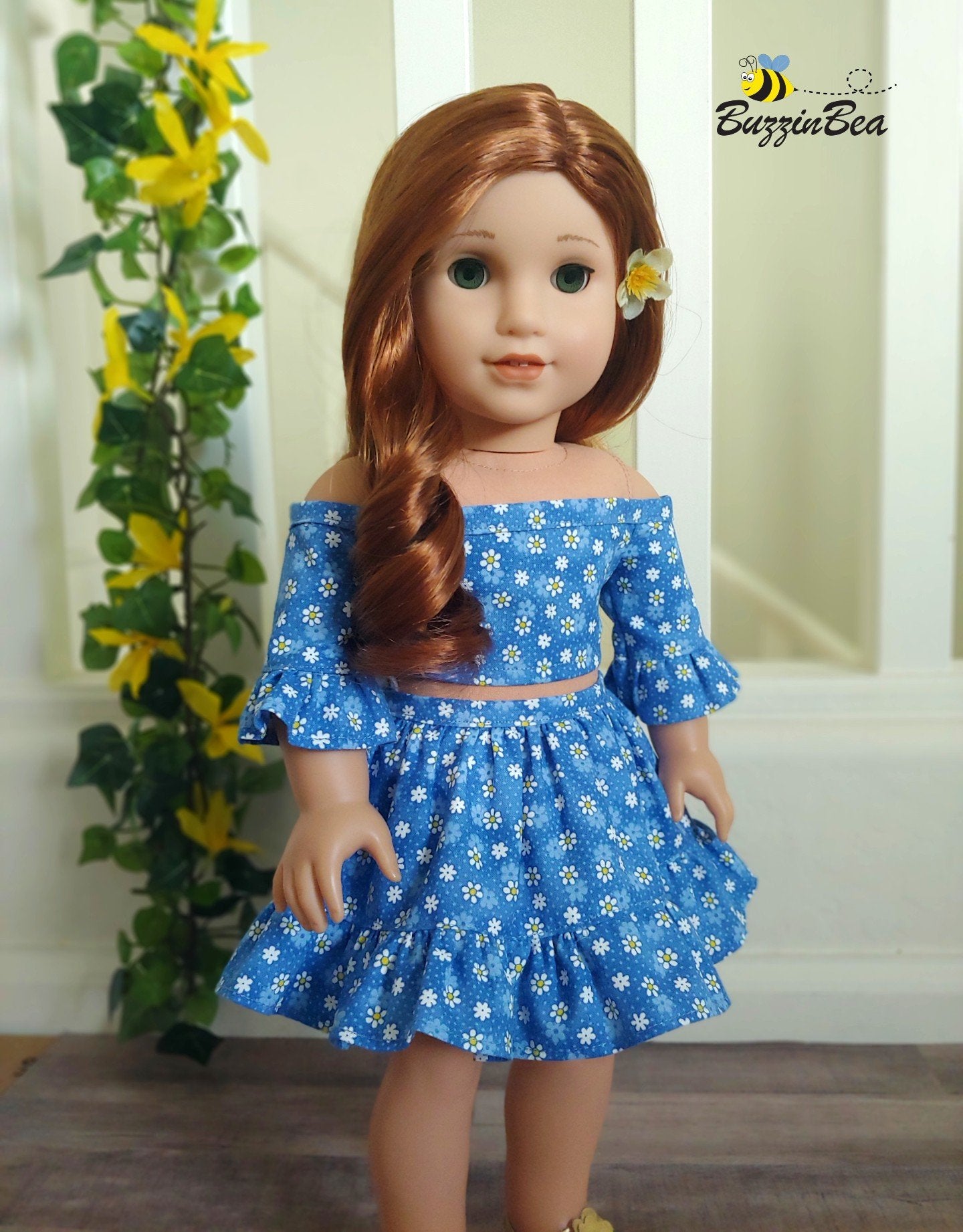 BuzzinBea 18 Inch Modern Wildflower Dress 18" Doll Clothes Pattern Pixie Faire