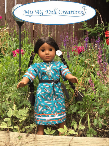 My AG Doll Creations 18 Inch Historical Traditional Native Dress 18" Doll Clothes Pattern Pixie Faire