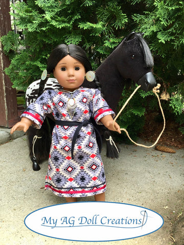 My AG Doll Creations 18 Inch Historical Traditional Native Dress 18" Doll Clothes Pattern Pixie Faire