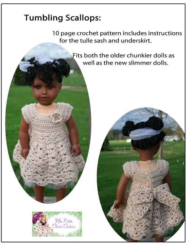 Mon Petite Cherie Couture Crochet Tumbling Scallops Crochet Pattern Pixie Faire
