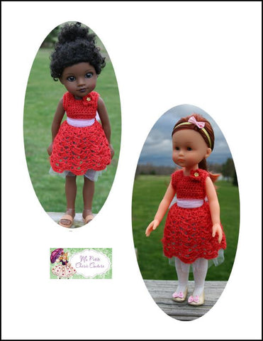 Mon Petite Cherie Couture H4H/Les Cheries Tumbling Scallops 13-14" Doll Clothes Crochet Pattern Pixie Faire