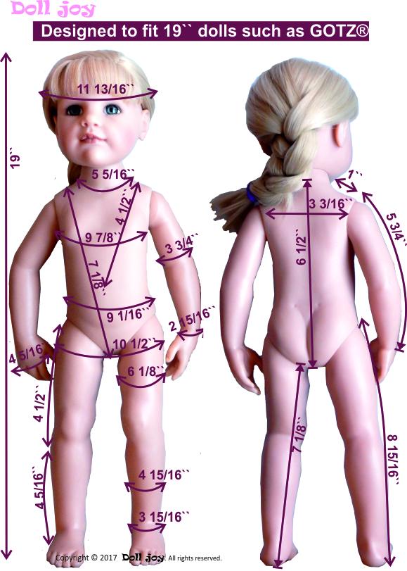 Doll Joy Gotz 19 Inch Flutter Sleeve Top Pattern for 19" Gotz Dolls Pixie Faire