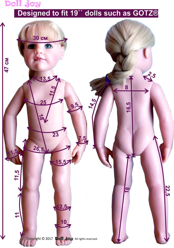 Doll Joy Gotz 19 Inch Flutter Sleeve Top Pattern for 19" Gotz Dolls Pixie Faire
