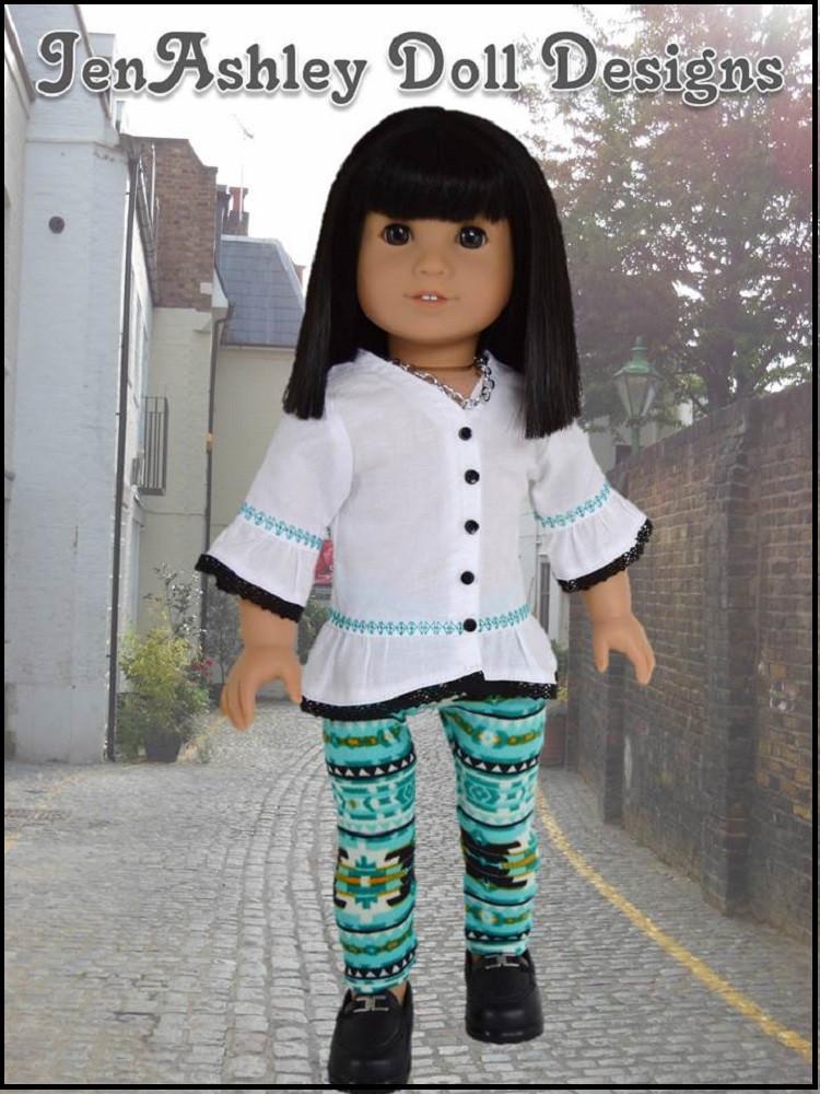 Jen Ashley Doll Designs 18 Inch Modern Design Your Own Trendy Tunic 18" Doll Clothes Pattern Pixie Faire