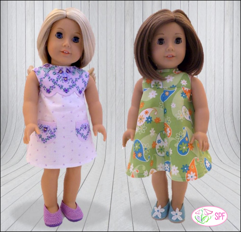 Sweet Pea Fashions Crochet Paloma Crocheted Ballet Flats 18" Doll Crochet Pattern Pixie Faire