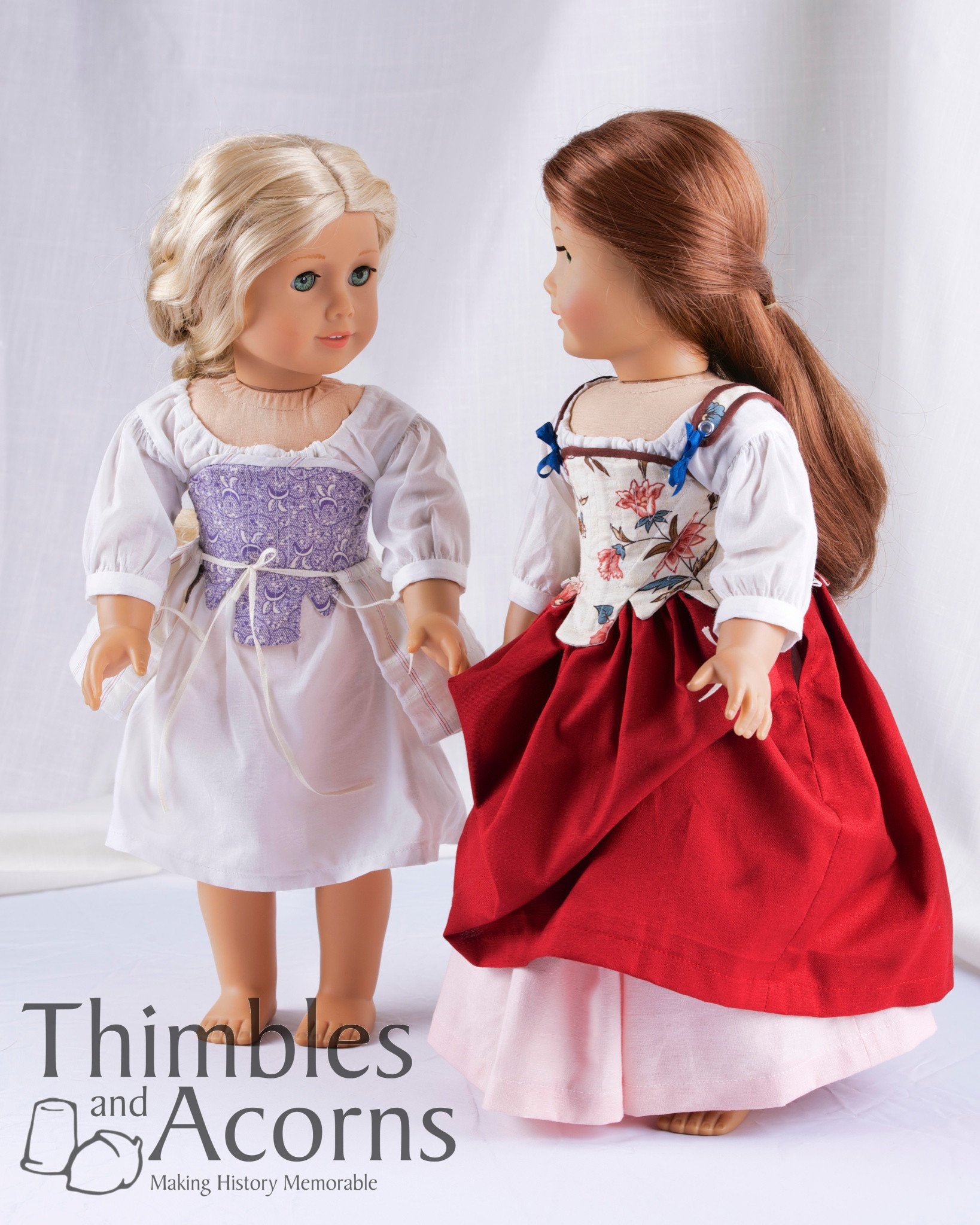Thimbles and Acorns 18 Inch Historical 18th Century Underpinnings 18" Doll Clothes Pattern Pixie Faire