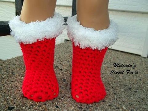 Melinda's Closet Finds Crochet Crocheted Christmas Stocking 18" Doll Crochet Pattern Pixie Faire