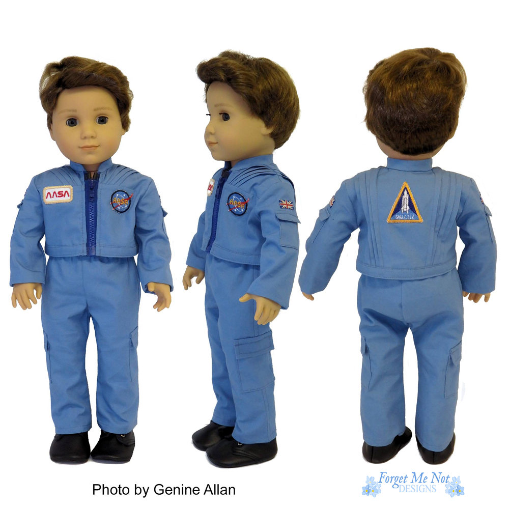Forget Me Not Designs 18 Inch Modern Space Endeavor Flightsuit 18" Doll Clothes Pattern Pixie Faire