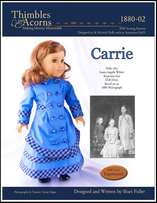 Thimbles and Acorns 18 Inch Historical Carrie 18" Doll Clothes Pattern Pixie Faire