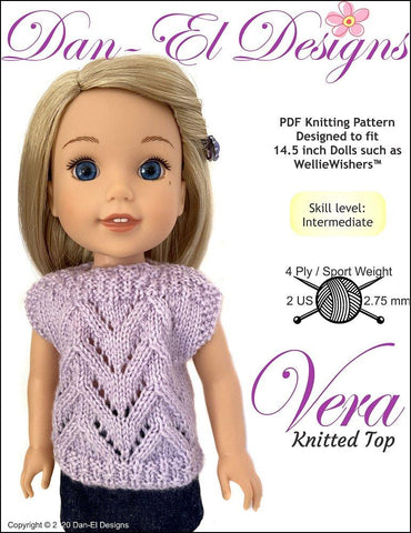 Dan-El Designs WellieWishers Vera 14.5" Doll Knitting Pattern Pixie Faire