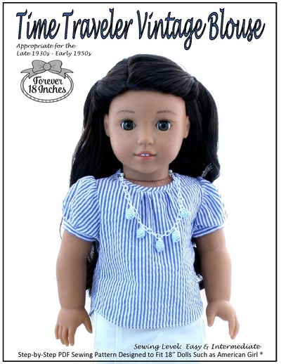 Time Traveler Vintage Blouse 18" Doll Clothes Pattern