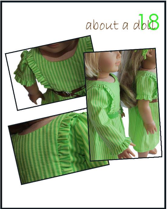 About A Doll 18 18 Inch Modern The Volant Dress 18" Doll Clothes Pattern Pixie Faire