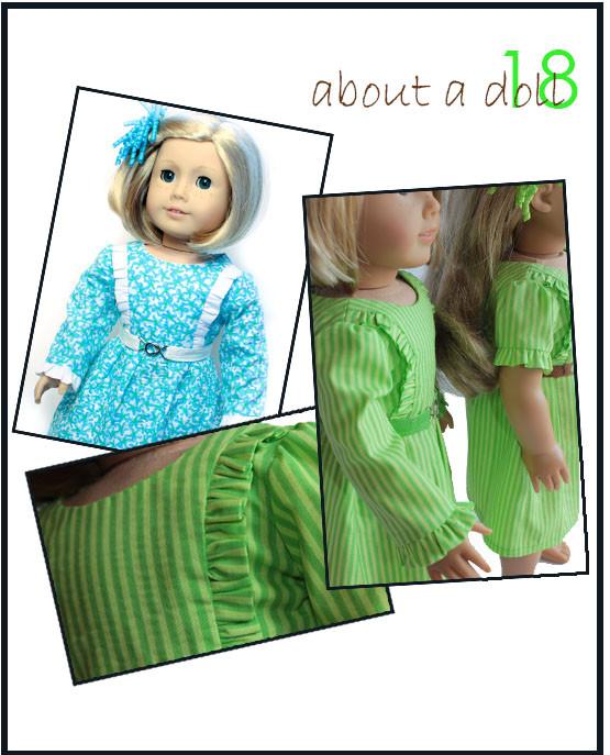 About A Doll 18 18 Inch Modern The Volant Dress 18" Doll Clothes Pattern Pixie Faire
