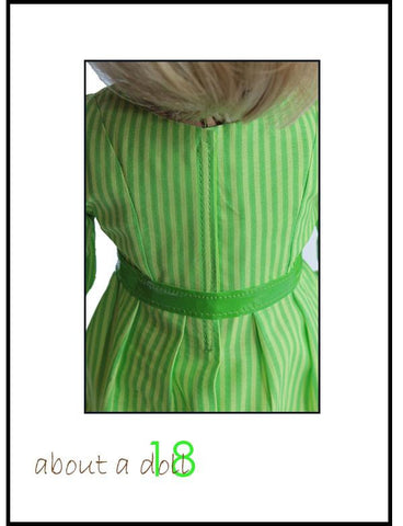 About A Doll 18 18 Inch Modern The Volant Dress 18" Doll Clothes Pattern Pixie Faire