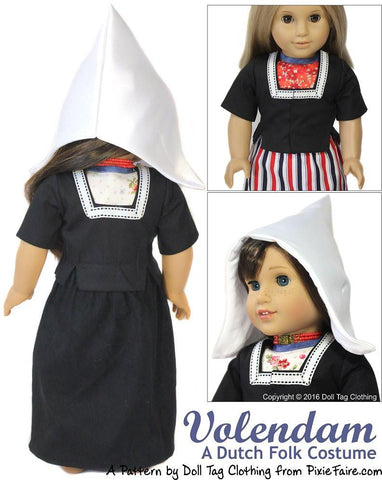 Doll Tag Clothing 18 Inch Historical Volendam: A Dutch Folk Costume 18" Doll Clothes Pixie Faire