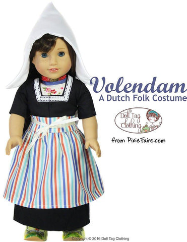 Doll Tag Clothing 18 Inch Historical Volendam: A Dutch Folk Costume 18" Doll Clothes Pixie Faire