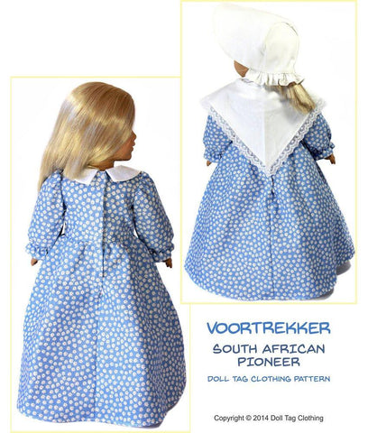 Doll Tag Clothing 18 Inch Historical Voortrekker 18" Doll Clothes Pattern Pixie Faire