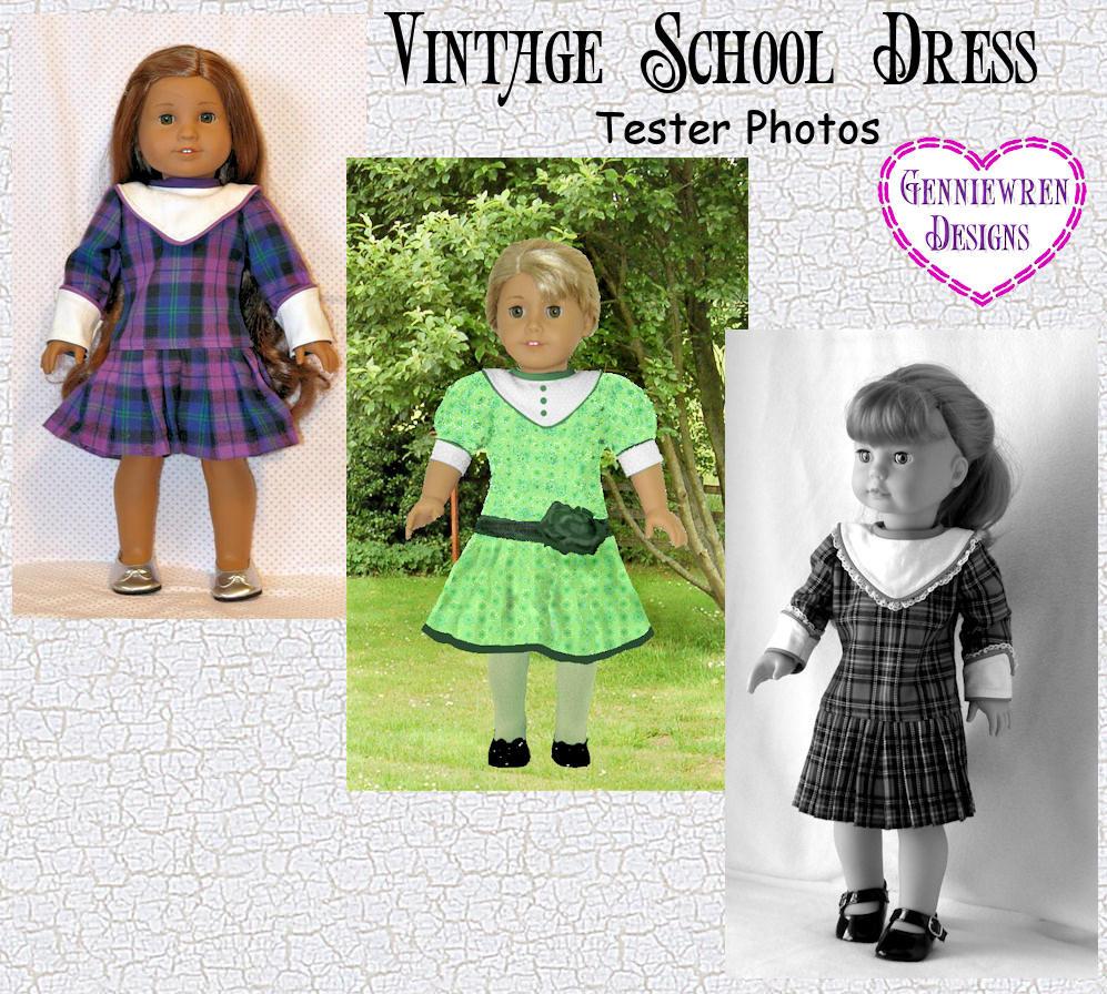 Genniewren Designs Vintage School Dress Doll Clothes Pattern 18