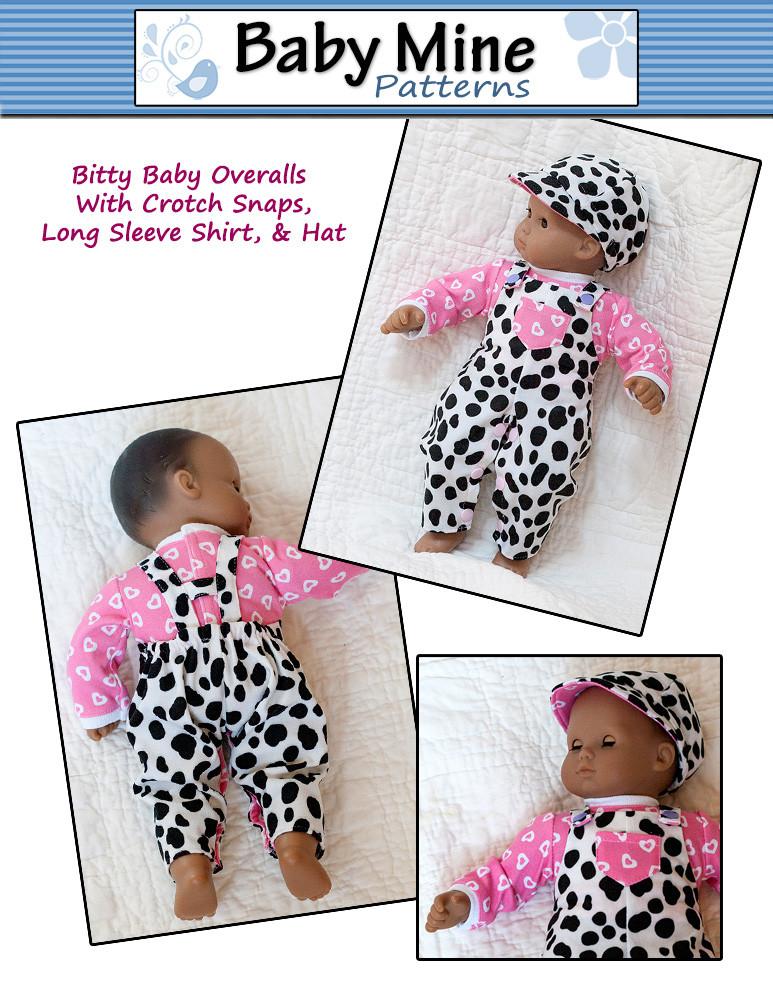 Baby Mine Bitty Baby/Twin Overalls Bundle 15" Baby Doll Clothes Pattern Pixie Faire