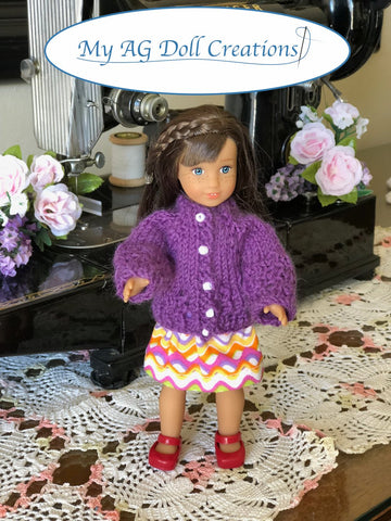 My AG Doll Creations Mini Karina's Cozy Sweater Knitting Pattern For Mini Dolls Pixie Faire