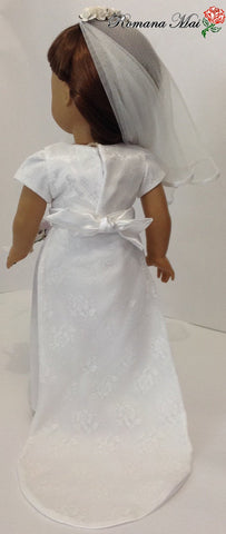 Romana Mai 18 Inch Modern Sydney Spring Wedding Dress 18" Doll Clothes Pixie Faire