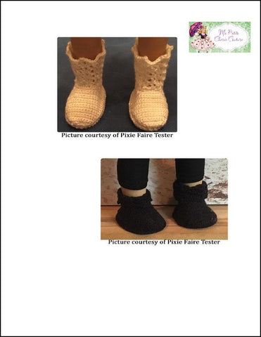 Mon Petite Cherie Couture Crochet Whimsy Boot 18" Doll Crochet Pattern Pixie Faire