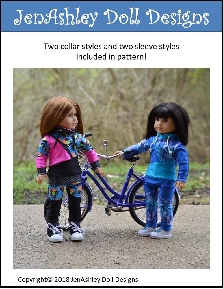 Jen Ashley Doll Designs 18 Inch Modern Wild & Wacky Sweatsuit 18" Doll Clothes Pattern Pixie Faire
