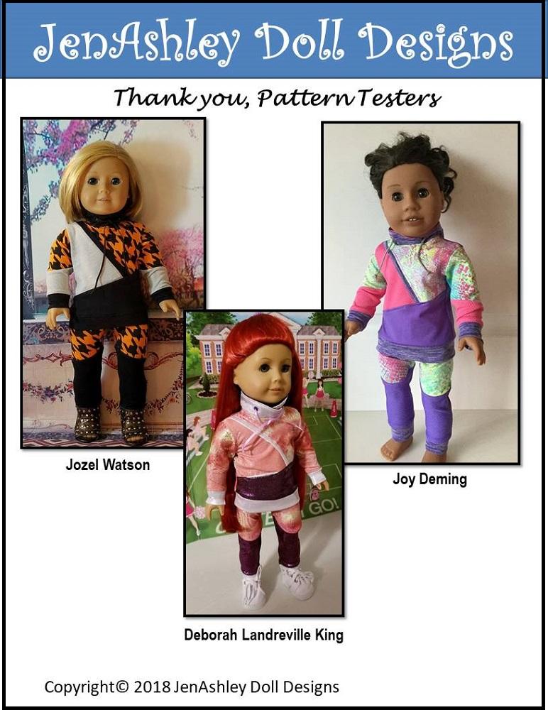 Jen Ashley Doll Designs 18 Inch Modern Wild & Wacky Sweatsuit 18" Doll Clothes Pattern Pixie Faire