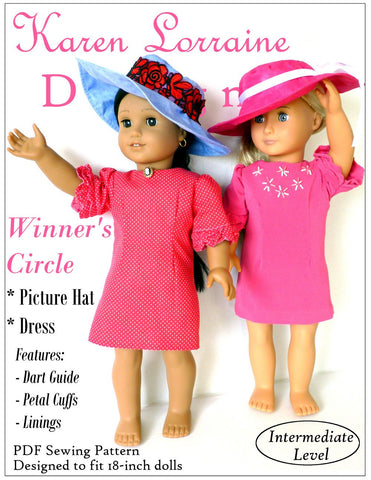 Karen Lorraine Design 18 Inch Modern Winner's Circle 18" Doll Clothes Pattern Pixie Faire