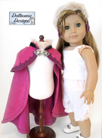 Dollhouse Designs 18 Inch Modern Nordic Winter Cape & Cap 18" Doll Clothes Pixie Faire