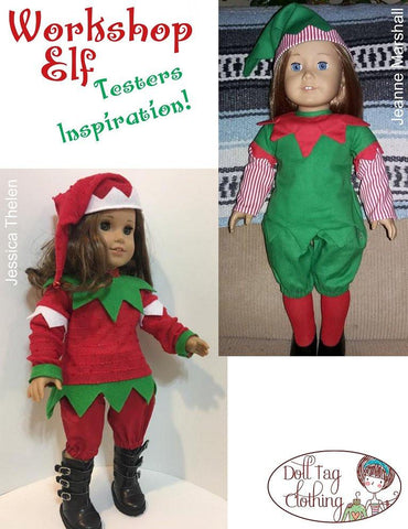 Doll Tag Clothing 18 Inch Modern Workshop Elf 18" Doll Clothes Pattern Pixie Faire