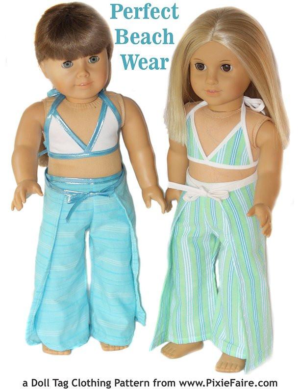 Wrap Pants and Bikini Top 18 inch Doll Clothes Pattern PDF Download wrap-pants-and-bikini-top-18-inch-doll-clothes-pattern-pdf-download