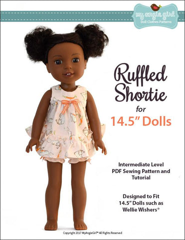 My Angie Girl WellieWishers Ruffled Shortie Set 14.5" Doll Clothes Pattern Pixie Faire