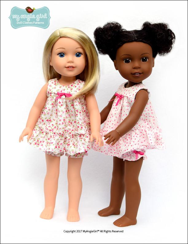 My Angie Girl WellieWishers Ruffled Shortie Set 14.5" Doll Clothes Pattern Pixie Faire