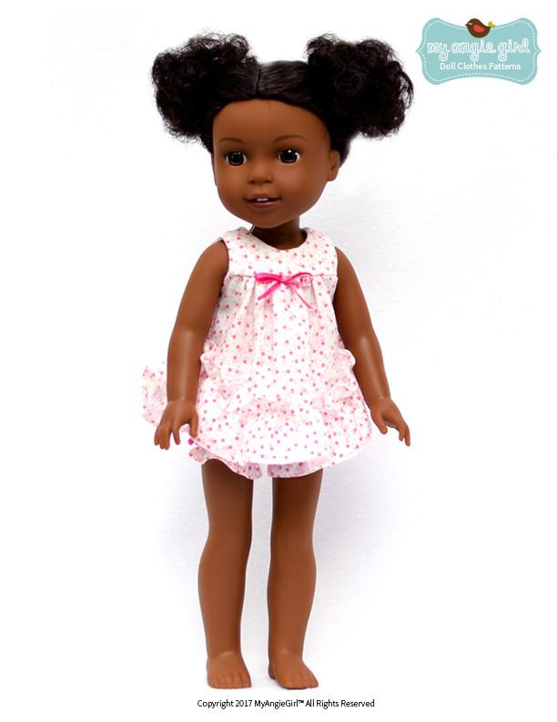 My Angie Girl WellieWishers Ruffled Shortie Set 14.5" Doll Clothes Pattern Pixie Faire