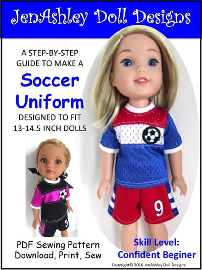Soccer Uniform 13-14.5" Doll Clothes Pattern