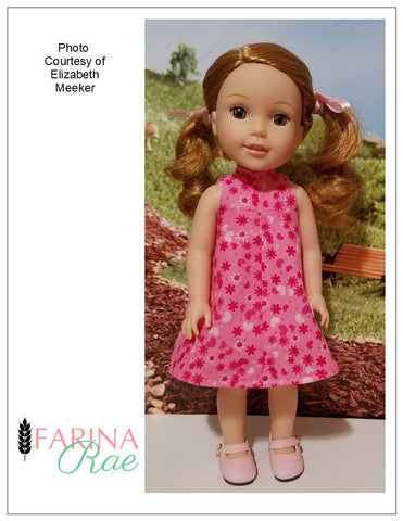 Farina Rae WellieWishers Christy Dress 14-14.5" Doll Clothes Pattern Pixie Faire