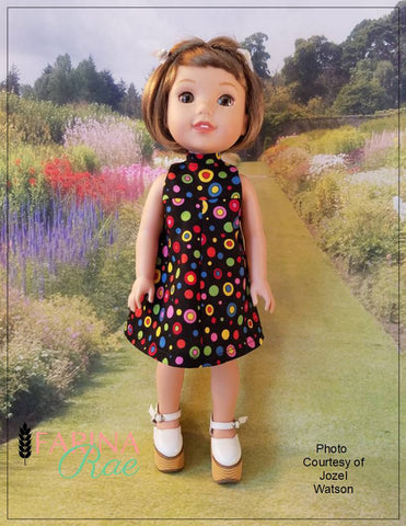 Farina Rae WellieWishers Christy Dress 14-14.5" Doll Clothes Pattern Pixie Faire